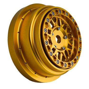 Imagem de BeaxTurbo Racing Upgrade Parts CNC Aluminum Bead Lock Wheel for Losi Super Baja Rey SBR 2.0 1/6 1pcs Gold (Gold-Gold)