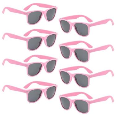 Imagem de Pacote com 8 óculos de sol unissex para festas cores neon para crianças, rosa