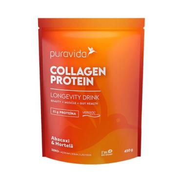 Imagem de Collagen Protein Sabor Abacaxi e Hortelã 450g  Puravida
