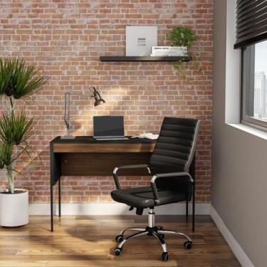 Imagem de Cadeira de Escritório Diretor Giratória Logic Office Preta - Mobly