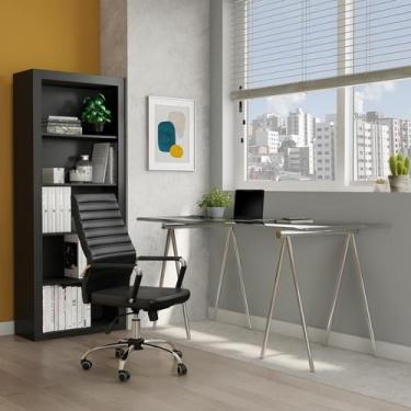 Imagem de Cadeira de Escritório Diretor Giratória Wholly Office Preta - Mobly