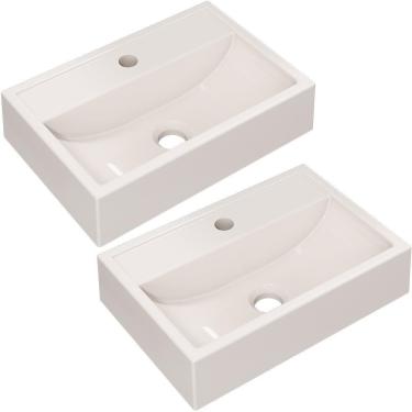Imagem de Kit 02 Cubas De Apoio Banheiro Lavabo C01 Q450 Bege