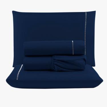 Imagem de Jogo De Lençol Peletizado 400 Fios Queen 4 Peças Barato - Casa - Hotel - Pousada - Royal