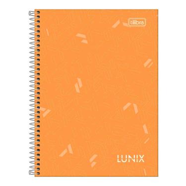Imagem de Caderno Espiral Capa Dura 1-4 Pequeno Lunix 160 Folhas Tilibra Laranja