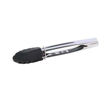 Imagem de Jogo 2 Pegadores Salada Inox Silicone Preto 18 Cm Mimo Style