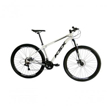 Imagem de Bicicleta Aro 29 Ksx Sd7 21v Cabos Internos Alumínio Freios A Disco Garfo Suspensão Branco Preto Tamanho 21