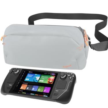 Imagem de Ezgnuk Estojo De Transporte Para Steam Deck/Steam Deck Oled/Asus Rog Ally X, Bolsa Ombro Protetora Consoles E Acessórios, Alça Armazenamento Uso Diário Viagens