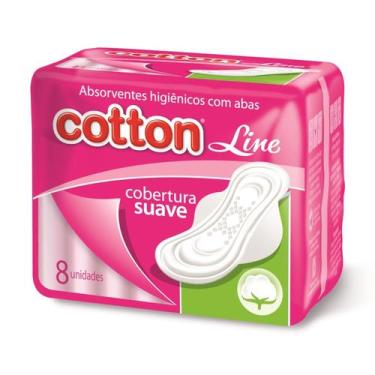 Imagem de Absorvente Cotton Line Suave 8 unidades Com Abas