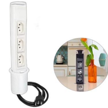 Imagem de Torre Mini Totem Manual 3 Tomadas 20A Nbr Branco Qtmov - Dutotec Indus