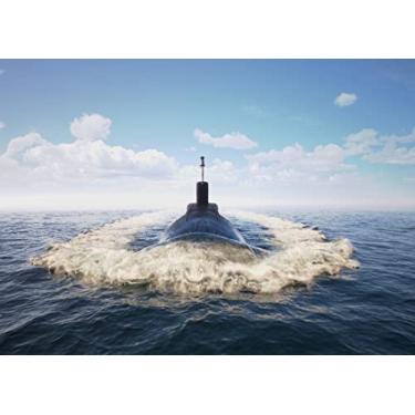 Imagem de Loccor Tecido 2,1 x 1,5 m, submarino, submarino atômico, pesado, flutuante, oceano, fotografia, tema militar, decorações de festa de aniversário, adereços de estúdio