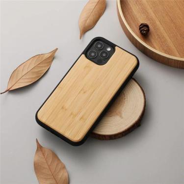 Imagem de Bamboo Phone Case para iPhone, Madeira Maciça, iPhone 11, 12, 13, 14 P
