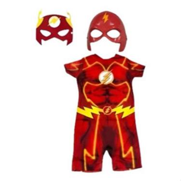 Imagem de Fantasia Infantil Roupa Flash com 2 Máscaras - MWM MODAS, C/ 2 Máscara