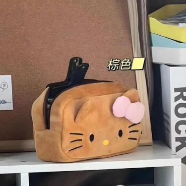 Imagem de Meninas Olá Kitty Bolsa De Armazenamento De Pelúcia Sanrio Estojo De M