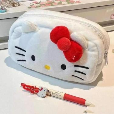 Imagem de Meninas Olá Kitty Bolsa De Armazenamento De Pelúcia Sanrio Estojo De M