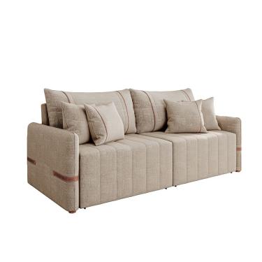 Imagem de Sofá Retrátil Sem Caixa 3 Lugares 2,20m Com Almofadas Linho My Life Bex's Bege