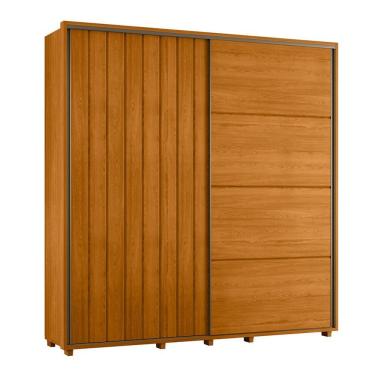 Imagem de Guarda-roupa Casal Monet Ripado 2 Portas De Correr 4 Gavetas - 7 Decor Cinamomo