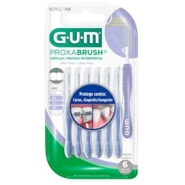 Imagem de Escova Interdental 0.6mm Ultra Fino Cilíndrico 6 Unidades - GUM