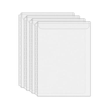 Imagem de Mogoostry Bolsos para fichário A4, envelopes de dinheiro sem zíper, bolso único, com abas superiores, folhas soltas, pastas para arquivamento de documentos