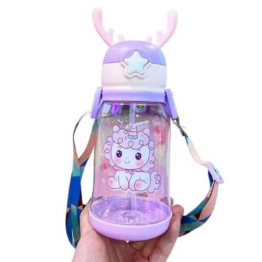 Imagem de Garrafinha de Água Infantil 600ml com Canudo de Silicone