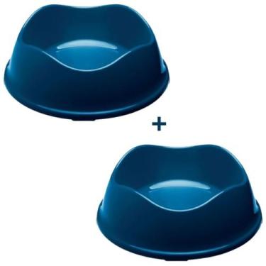 Imagem de Kit 2 Potes Comedor Bebedouro Ração Água Cachorro Pet 1L - Stark Pet, 