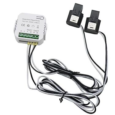 Imagem de EARUMZDQ Ac110V 220V 80A Tuya App Medidor de Energia Wi-Fi Bilateral Inteligente Bidirecional com 2Pcs 80A Ct Transformadores de Corrente Grampos Sensores Kwh Power Eenrgy Medidor de Monitor de Consum