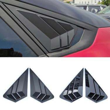 Imagem de Acabamento de janela de triângulo traseiro de carro compatível com Mondeo ST Line 2022+ Kit de tampa de acabamento de janela de ventilação lateral traseira acessórios de carro (preto brilhante)