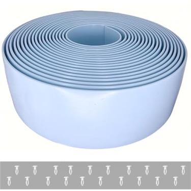 Imagem de Tiras de vinil de 3,8 cm x 3,5 m para substituição de móveis ao ar livre pátio gramado correias acabamento fosco (azul bebê, 30 pés)