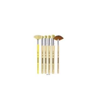 Imagem de Kit c/ 6 Pinceis Pitua Pincel Leque para Pintura Castelo