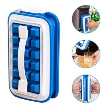 Imagem de Forma de Gelo Garrafa squeeze 2 em 1 silicone 16 cubos - 123 Útil