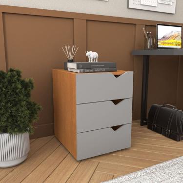 Imagem de Gaveteiro 3 Gavetas 54cm X 40cm Porto Cinza/Freijó