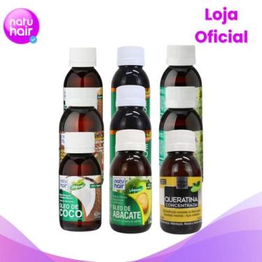 Imagem de Kit Umectação Capilar Completa Natuhair 60 ml Óleo de Coco + Rícino + 