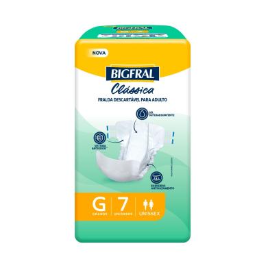 Imagem de Fralda Adulto Bigfral Clássica G Unissex 7 unidades