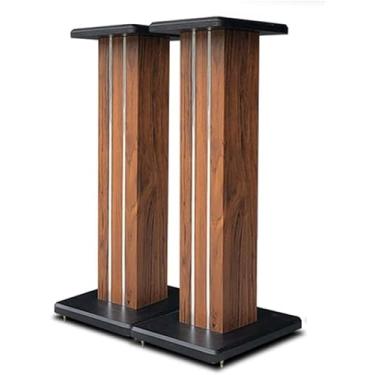 Imagem de Suportes De Chão De Alto-falante Independentes Universais - Um Par De Tripé Estável De Áudio Hifi Cheio De Areia De Madeira - Obtenha Melhor Áudio, Brown-a, 30 * 23 * 70cm