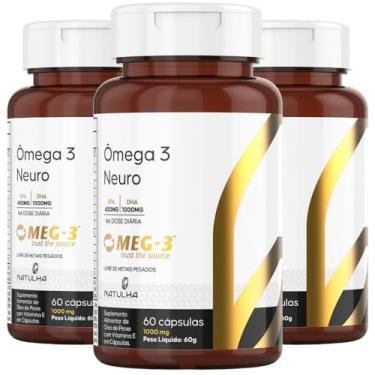 Imagem de KIT 3X Ômega 3 NEURO MEG-3® 20% EPA / 50% DHA 60 Softgels - Natulha