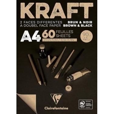 Imagem de CLAIREFONTAINE Bloco de Papel Kraft Brown & Black A4 90G/M³, Craft e Preto