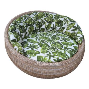 Imagem de Sofá Redondo Encosto Inteiro Fibra Sintética E Alumínio - Varanda Fibr