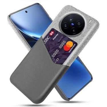 Imagem de Capa para Vivo X200 PRO 5G,Anti-deslizamento,Proteção contra quedas de 360°,Resistência à impressão digital,Tela e caso de couro PU com 1 slot de cartão atrás-Gray