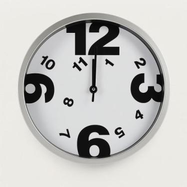 Imagem de Relógio de Parede Moderno 25cm Números Grandes Decorativo Silencioso C