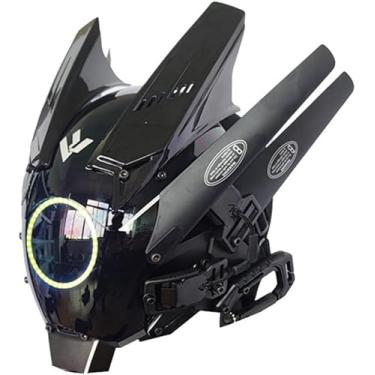 Imagem de Punk Led Máscara Futurista Punk Techwear, Cosplay Halloween Fit Party Music Festival Acessórios, Yellow, One Size