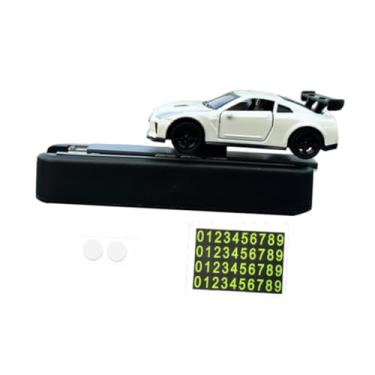 Imagem de Dynwave Modelo de Carro Brinquedo 1/64 com Placa de Estacionamento para Decoração de Console, Branco, Tamanho real