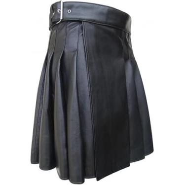 Imagem de Saia Plissada De Cor Sólida Do Mundo Médio Moda Retro Escocesa Saia Festiva Saia Samurai De Cor Sólida Para Homens, 9, 4XL