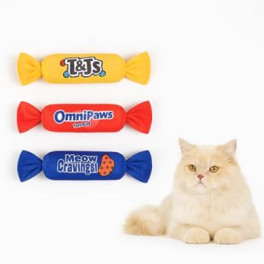Imagem de PetPrana Brinquedos para gatos, pacote com 3 brinquedos de pelúcia duráveis para gatos e gatinhos de erva-dos-gatos
