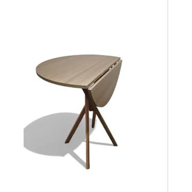 Imagem de Mesa De Jantar Multiuso Retrátil Redonda Estilo Industrial (Freijó)