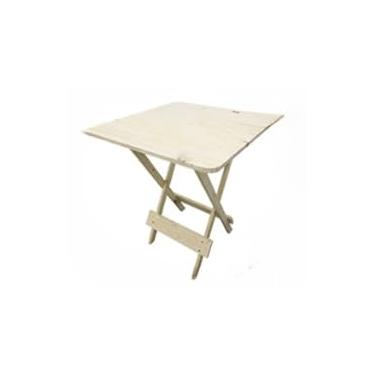 Imagem de Mesa 70x70 Dobrável Madeira Maciça Bar Restaurante (Natural)