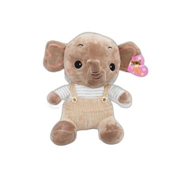 Imagem de Bichinho Elefante De Pelúcia Com Roupa Marrom Sunn Toys