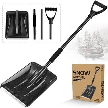 Imagem de Pá de neve para garagem de carro, novas pás de neve para remoção de neve, leve, portátil, ajustável, grande capacidade, perfeita para jardim, acampamento, brinquedo de boneco de neve e emergência