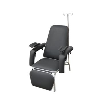 Imagem de Poltrona Hospitalar Standard Coleta e Hidratação Com Suporte de Soro Reclinável Cinza Asfalto