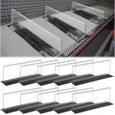 Imagem de Geelin Divisor de prateleira transparente de 10 peças com separador de prateleira de plástico magnético 25,4 cm C x 5 cm L x 7,6 cm A, divisória de armário, defletor de ripa para armazenamento, quarto