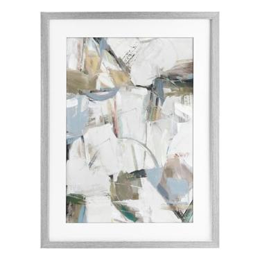 Imagem de Stupell Industries Impressão emoldurada cinza abstrata de ressonância colorida design sob vidro por Hannah Dawson, 23 x 17