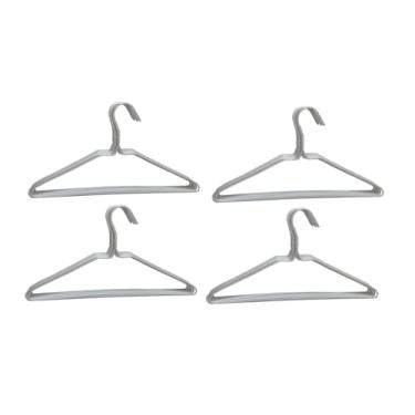 Imagem de Cabides de arame revestidos de plástico branco, 40,5 cm de largura, resistentes à ferrugem – pacote com 40